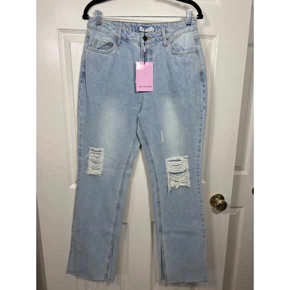 New Avec Les Filles Womens 29 High Waisted Mom Jeans Punk Edgy 90s Classic - Picture 1 of 7